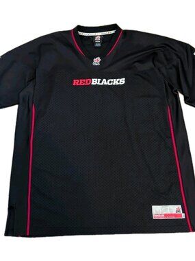 Mens Ottawa REDBLACKS CFL Reebok Football Jersey Top Size 3XL Red & Black Goth